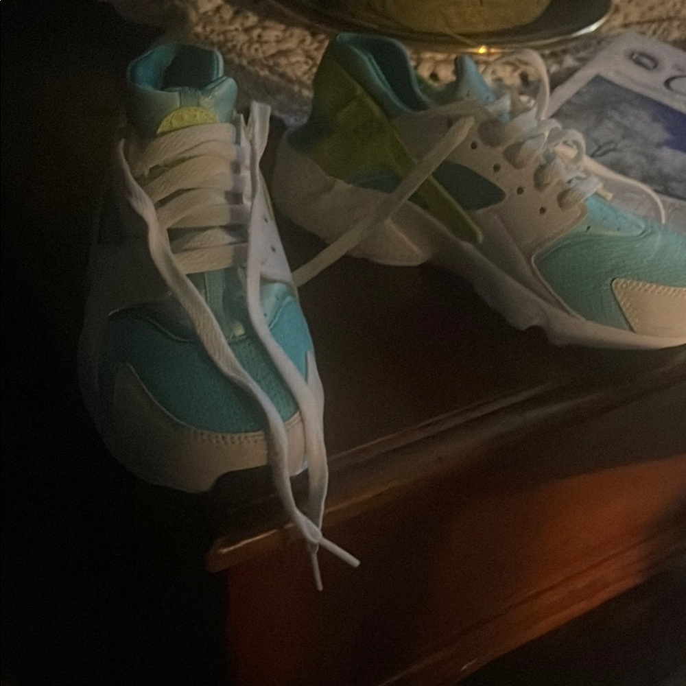 Kids Aqua and White Sneakers